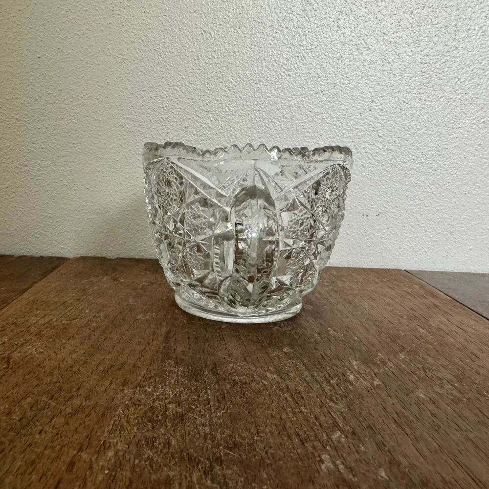 McKee Glass Company‎ Vintage Prescut Pressed Glass Open Sugar Bowl